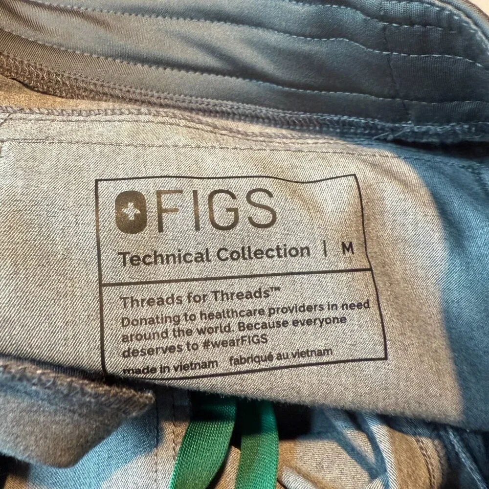 Figs Men M Axim Cargo Scrub Pants Heather Gray Drawstring Stretch Nurse Doctor